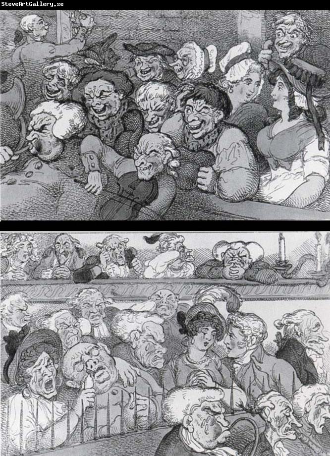 Thomas Rowlandson Tragedy in London Comedy in the country